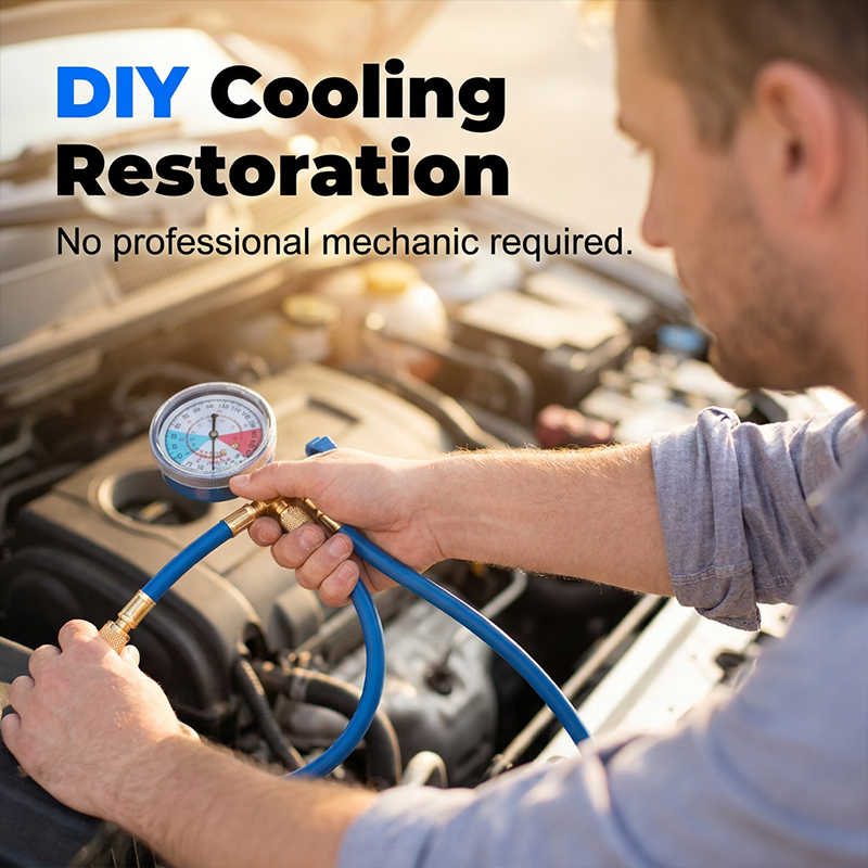 🔧 50% RABATT NU! ❄️ R134a AC Köldmedium Påfyllningsslang med Mätare – Läcksäker, lätt att läsa & kompatibel med bilar, lastbilar eller hem-AC – säker DIY-påfyllning 🚗