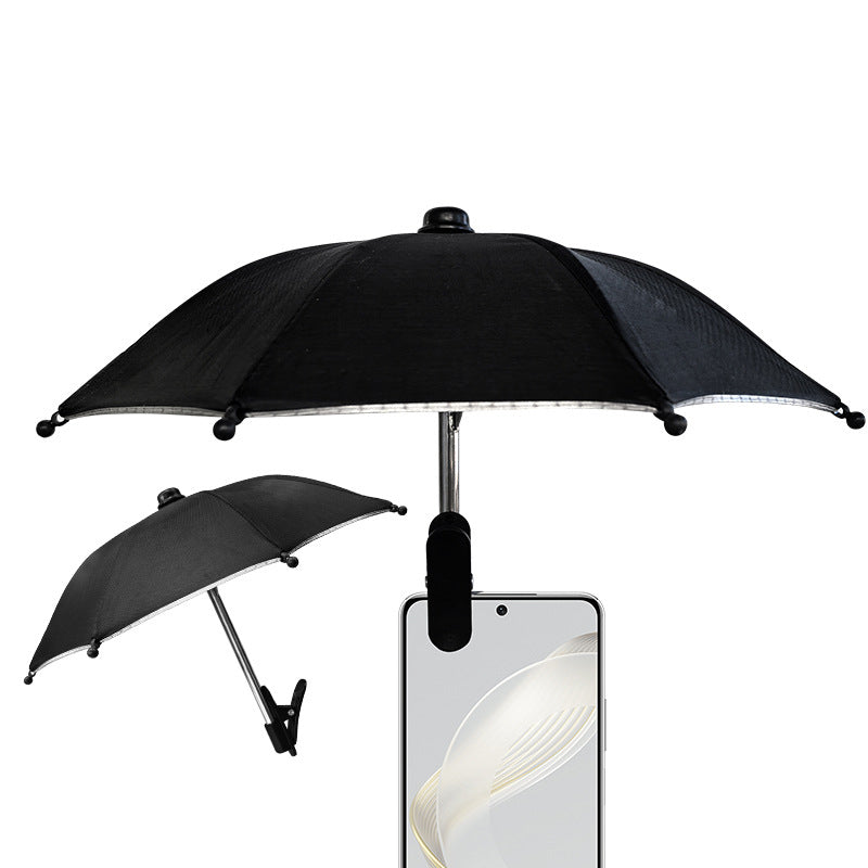 ☂️📱Justerbart mobilställ med solskydd – Universell sugkoppshållare i grisdesign
