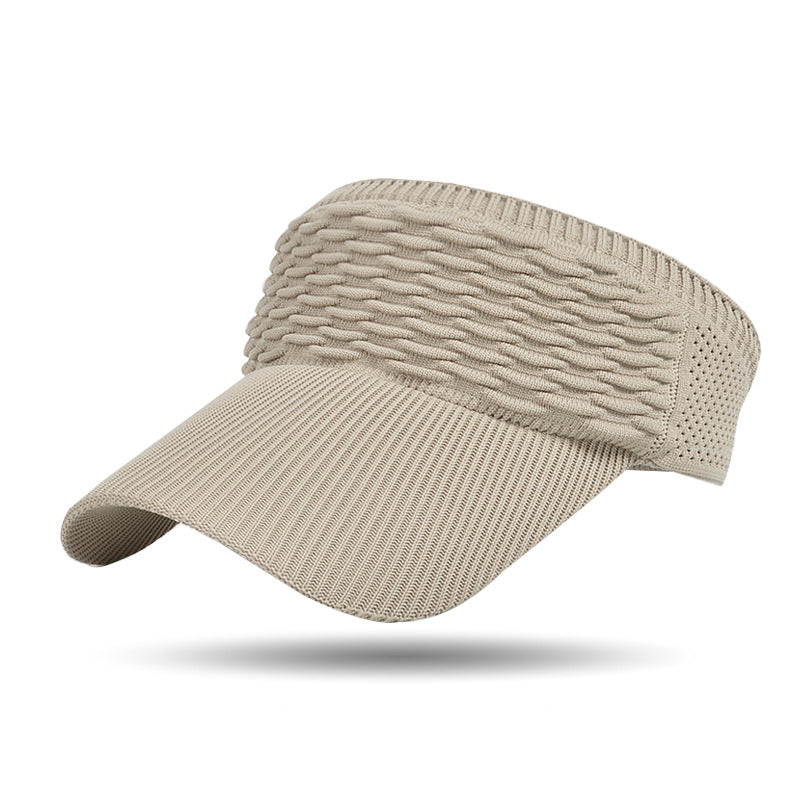 👒Dam Solskärmshatt i Andningsbart Stickat Material