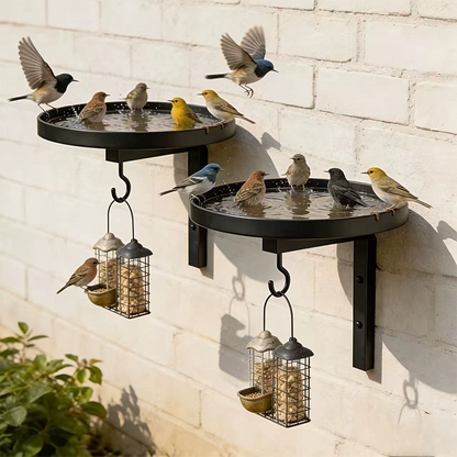 🐦💧 50% RABATT! Väggmonterat fågelbad i metall – väderbeständigt, lätt att rengöra & perfekt för trädgård, balkong & terrass 🌿