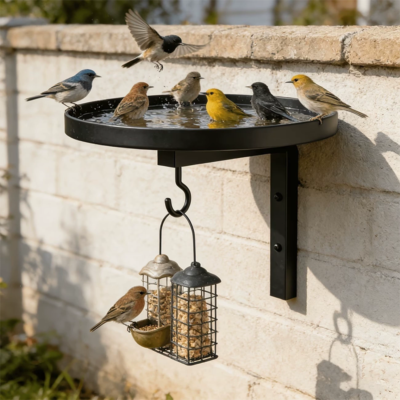🐦💧 50% RABATT! Väggmonterat fågelbad i metall – väderbeständigt, lätt att rengöra & perfekt för trädgård, balkong & terrass 🌿