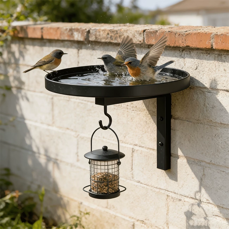 🐦💧 50% RABATT! Väggmonterat fågelbad i metall – väderbeständigt, lätt att rengöra & perfekt för trädgård, balkong & terrass 🌿