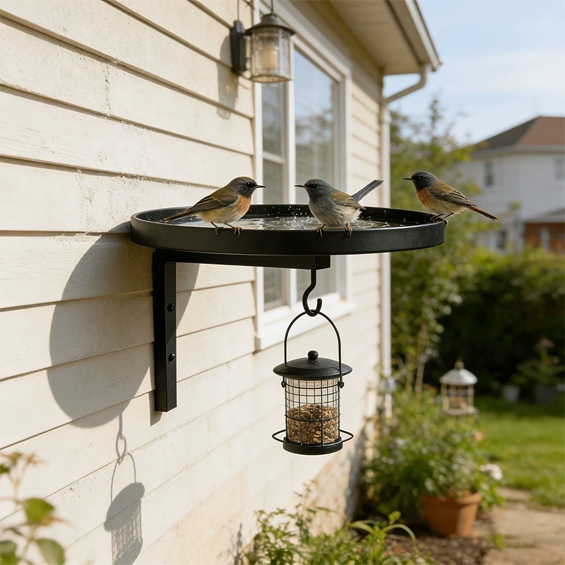 🐦💧 50% RABATT! Väggmonterat fågelbad i metall – väderbeständigt, lätt att rengöra & perfekt för trädgård, balkong & terrass 🌿