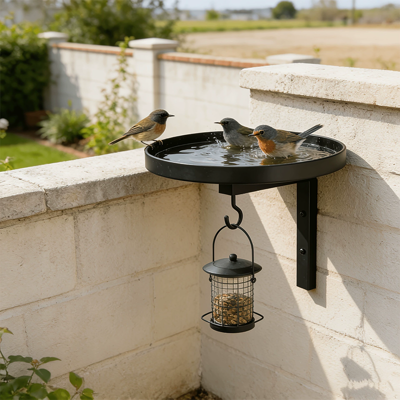 🐦💧 50% RABATT! Väggmonterat fågelbad i metall – väderbeständigt, lätt att rengöra & perfekt för trädgård, balkong & terrass 🌿