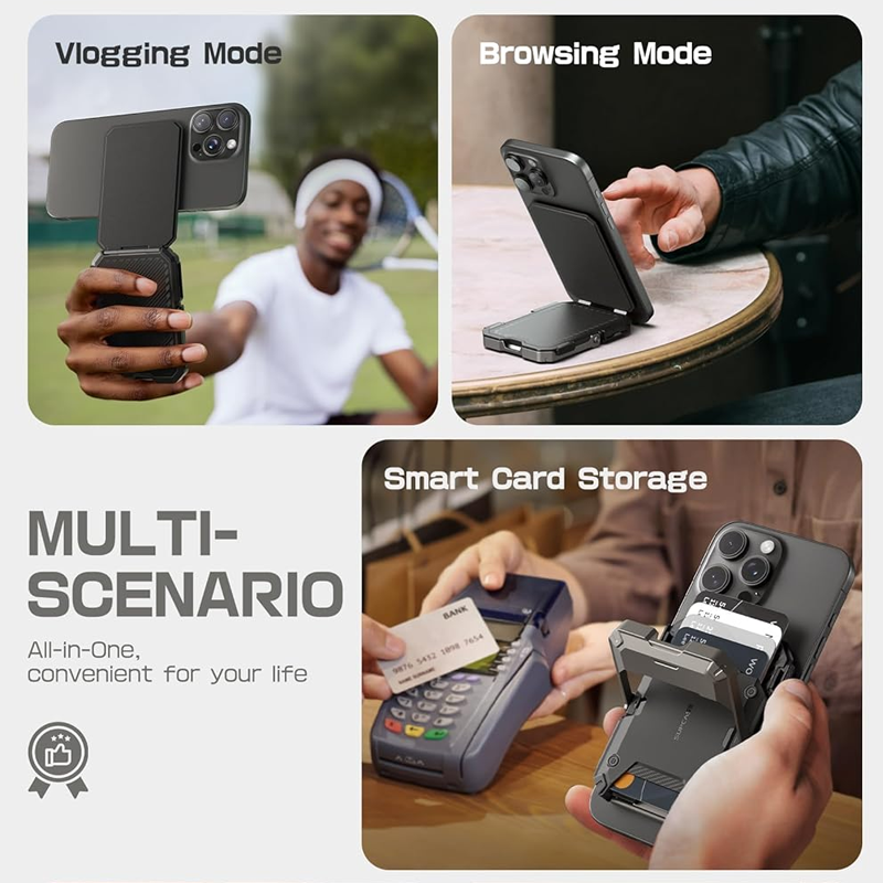 2-i-1 vikbart magnetiskt telefonstativ