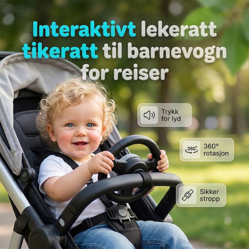 Leksaksratt för barnvagn med fästrem