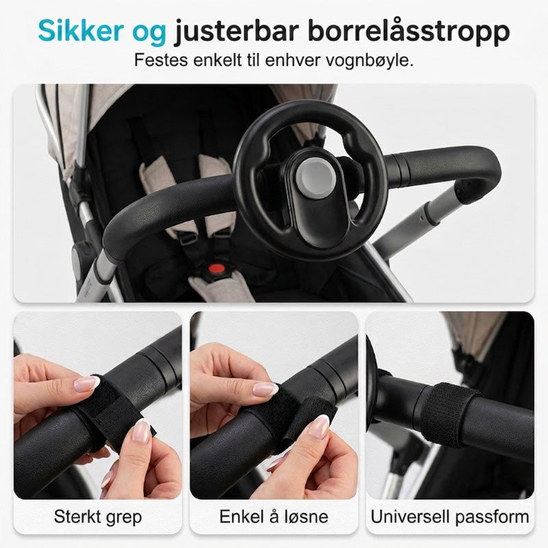 Leksaksratt för barnvagn med fästrem