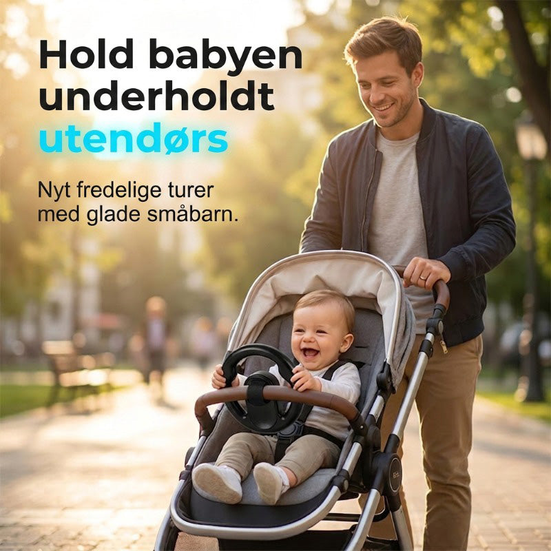 Leksaksratt för barnvagn med fästrem