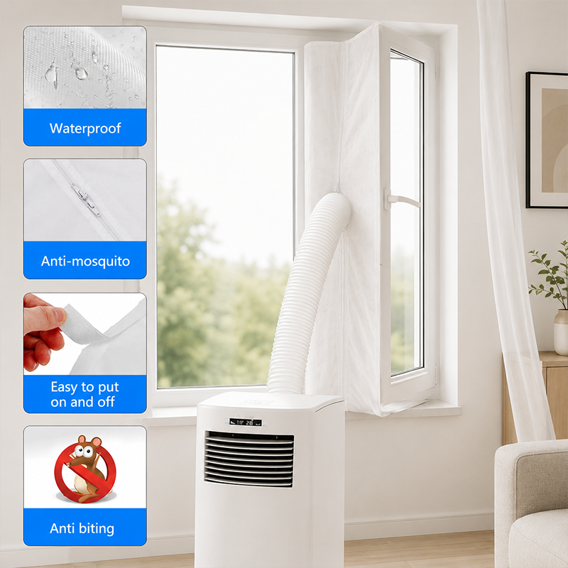 🏆 SISTA DAGEN – 50 % RABATT! 🔥 Fönstertätningskit för AC – dragkedja, kardborre & perfekt för hyreslägenheter, enkel att sätta upp & ta ner utan spår 🏢