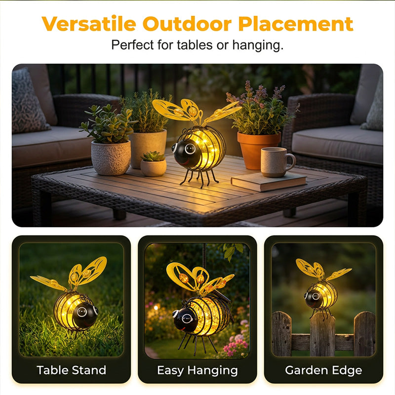 Solcellsdriven hängande bi-lampa