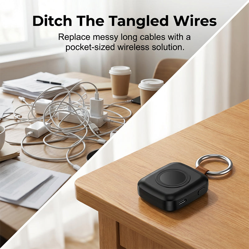 ⌚🔋 Powerbank för smartklockor – trådlös laddare, 1200 mAh, kompakt och snygg!