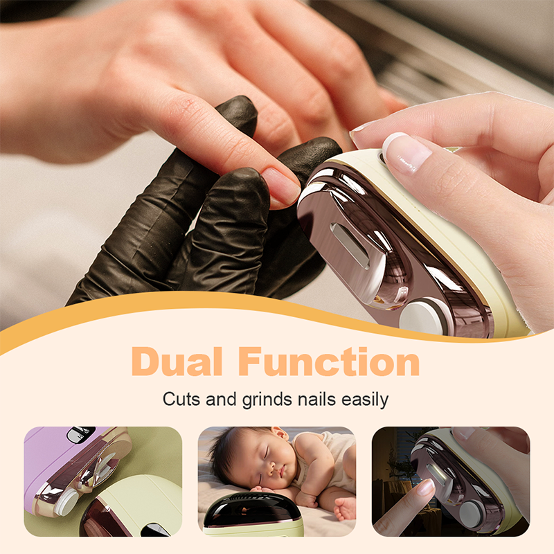 ✂️ 50 % RABATT NU! 💅 2‑i‑1 säker elektrisk nagelklippare – klipp & slipa på samma gång – med anti‑kläm, LED‑ljus & skonsam 360° slipning 🛡️