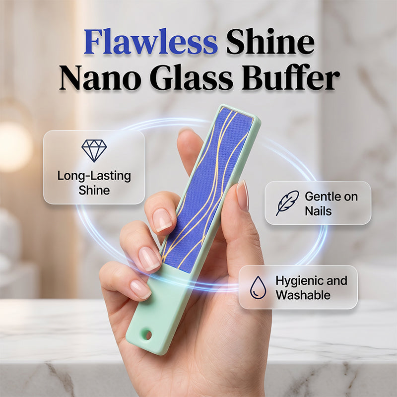 ✨ 2 st Portabla nano-glas nagelbuffertar – slätare och glansigare naglar utan nagellack 💅