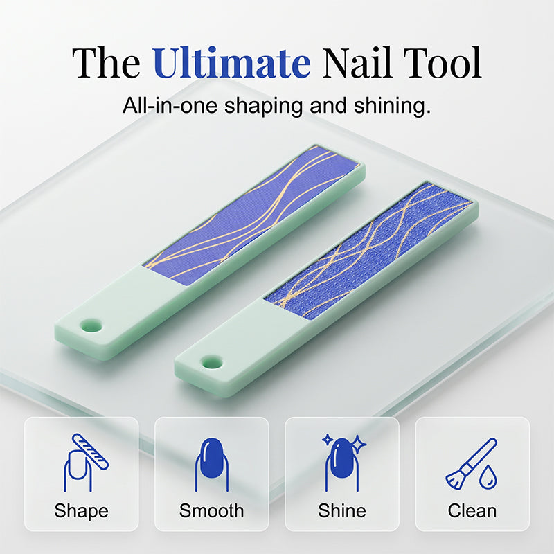 ✨ 2 st Portabla nano-glas nagelbuffertar – slätare och glansigare naglar utan nagellack 💅