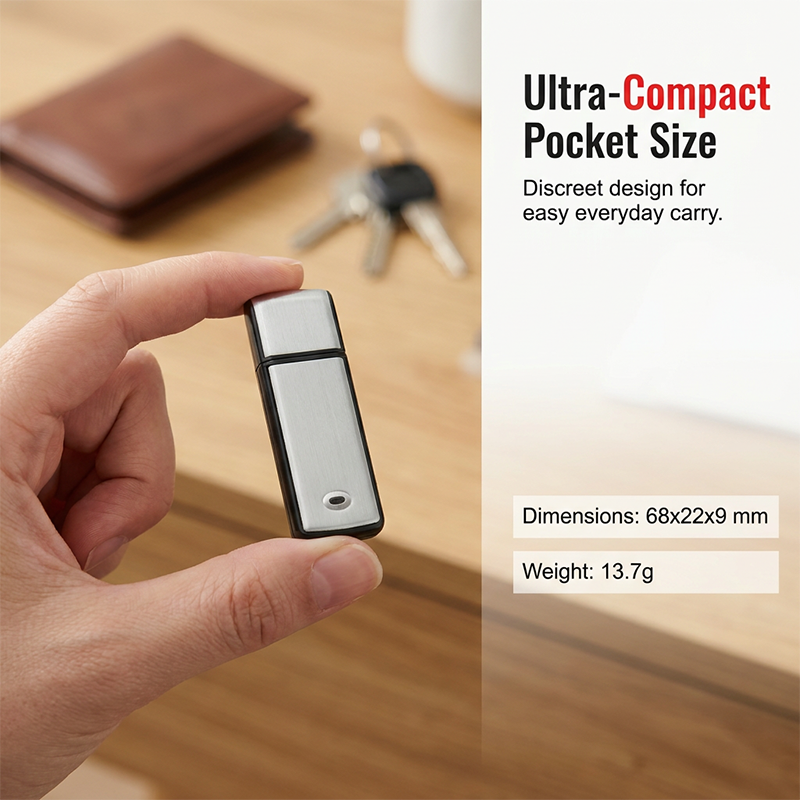 Bärbar högupplöst brusreducerande USB-röstinspelare