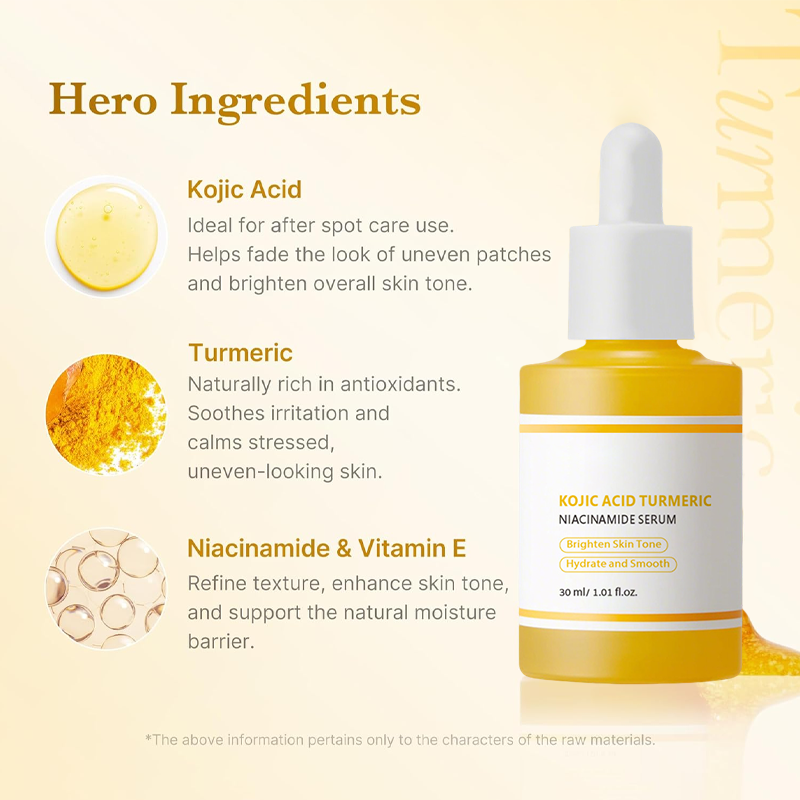 ✨ 50% RABATT NU! Kojic Acid Turmeric Brightening Serum – ljusnar, lugnar, jämnar ut hudtonen & stärker fuktbarriären 🌿💛