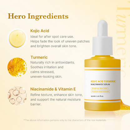 ✨ 50% RABATT NU! Kojic Acid Turmeric Brightening Serum – ljusnar, lugnar, jämnar ut hudtonen & stärker fuktbarriären 🌿💛
