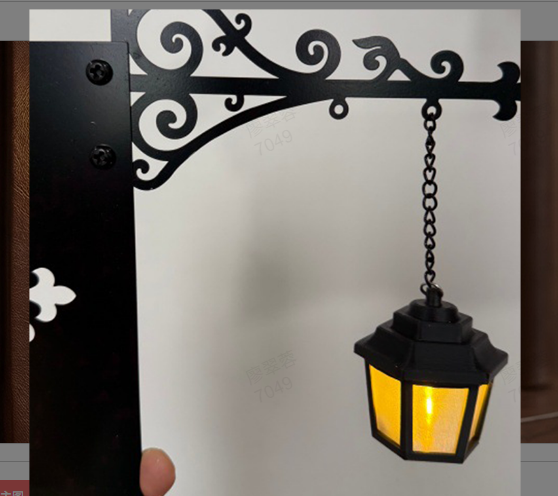 Miniatyr retro gatlykta bokstöd lampa