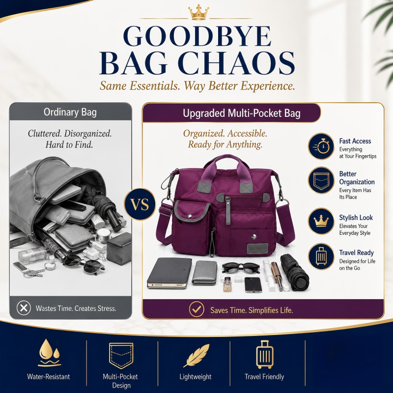 👜 50% RABATT NU! Stor vattentät tygväska för kvinnor – rymlig, tre bärsätt & smart fickorganisation – perfekt för jobb, resor & vardag 🧳✨