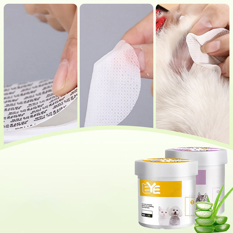 ✨ Överraskning – 50 % rabatt! 🐈🐕  Att hålla din fyrbenta vän ren är viktigt!  Naturliga växtbaserade rengöringsservetter för husdjurs ögon och öron