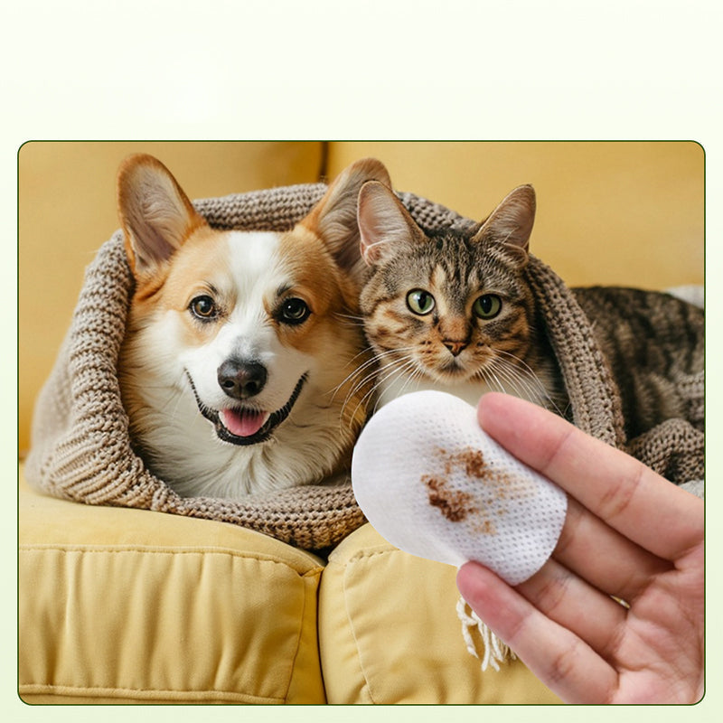 ✨ Överraskning – 50 % rabatt! 🐈🐕  Att hålla din fyrbenta vän ren är viktigt!  Naturliga växtbaserade rengöringsservetter för husdjurs ögon och öron