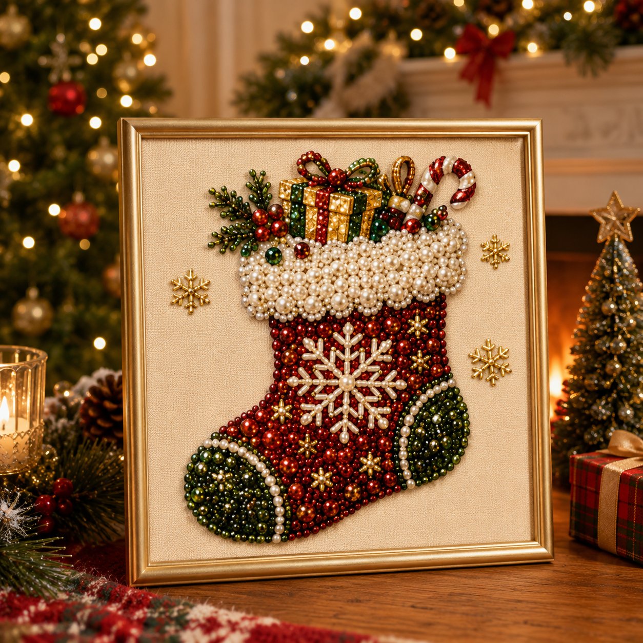 🧘Avkopplande & Nybörjarvänlig - 🎨💎Gör-det-själv Jul Pärla Diamantmålning Konstsats