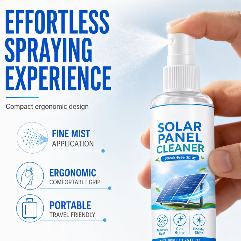 🛒 50% RABATT NU! ☀️ Avancerad rengöringsspray för solpaneler – Effektiv borttagning av smuts & bättre energiutbyte – Lättanvänd utomhusprodukt 💧