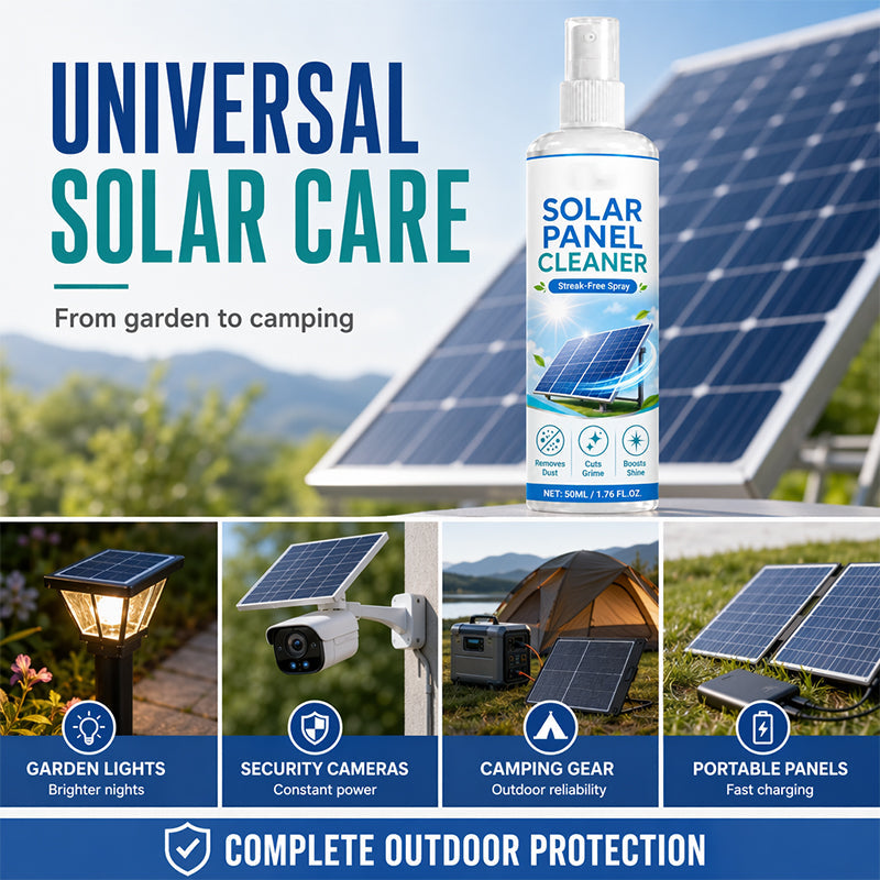 🛒 50% RABATT NU! ☀️ Avancerad rengöringsspray för solpaneler – Effektiv borttagning av smuts & bättre energiutbyte – Lättanvänd utomhusprodukt 💧