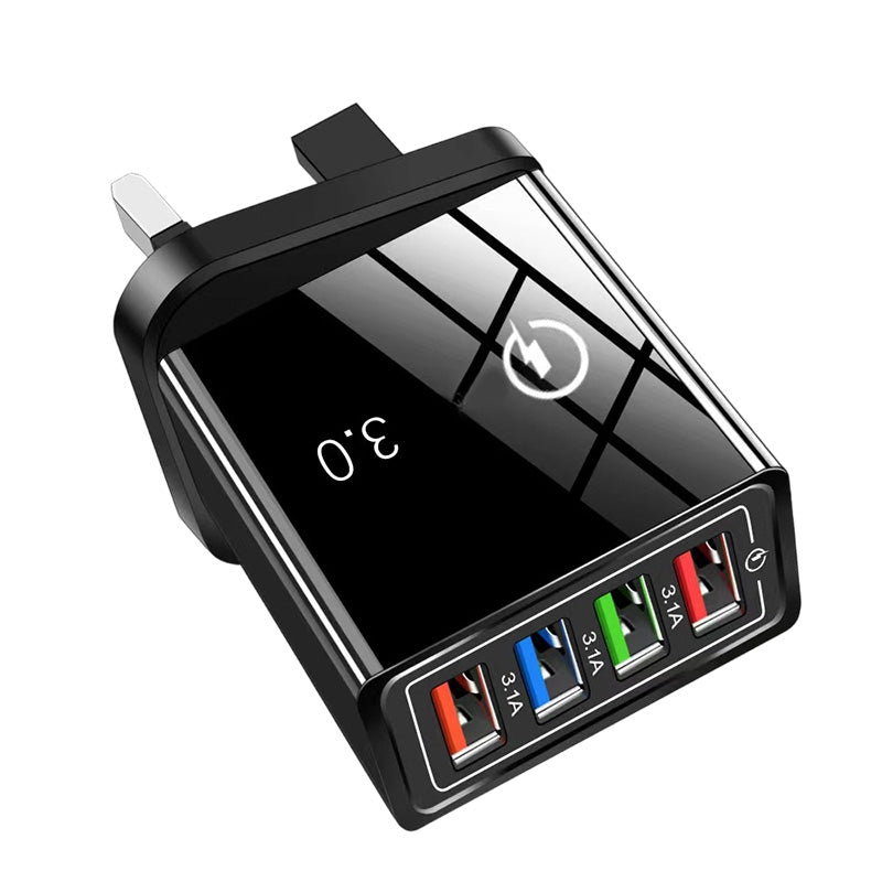 🔌 Slipp trånga uttag – 4-portars USB-laddare för hela familjen