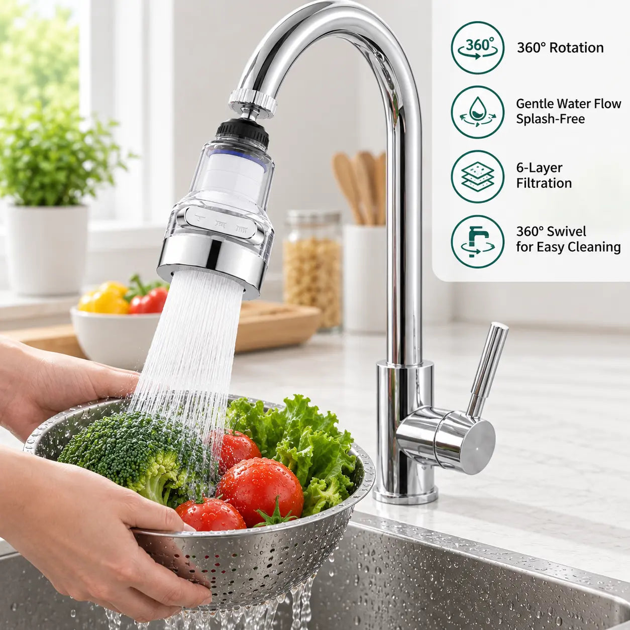 🚰 Gör köksvattnet smartare – 3-stegs krankfilter med flexibel universalledning