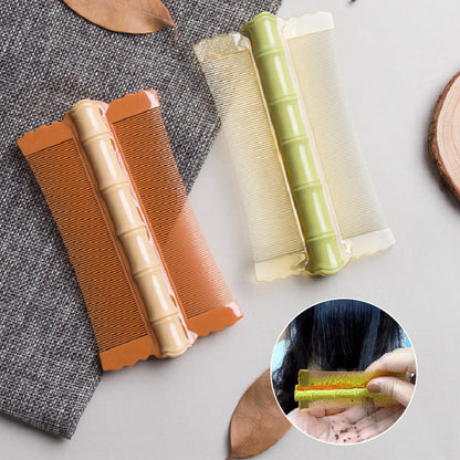 🎋 50 % rabatt! Bambuinspirerad dubbelsidig fintandad kam | Avlägsnar löss och mjäll | Ergonomiskt grepp | För alla hårtyper | För vuxna, barn och husdjur 🌿✨