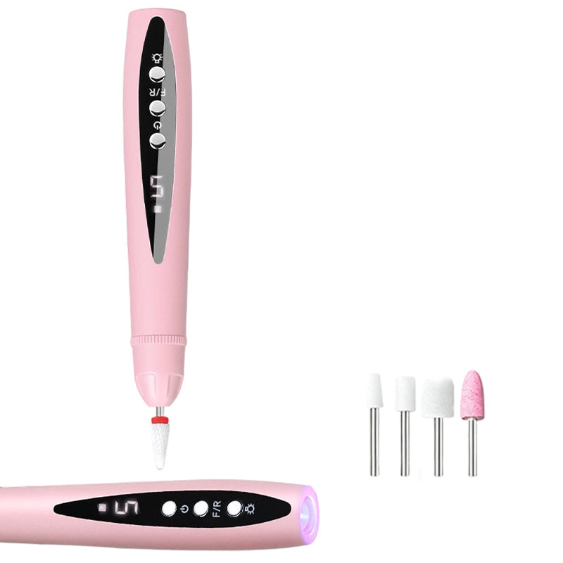 💅✨ 2-i-1 elektrisk nagelfil med UV-lampa – portabel & sladdlös