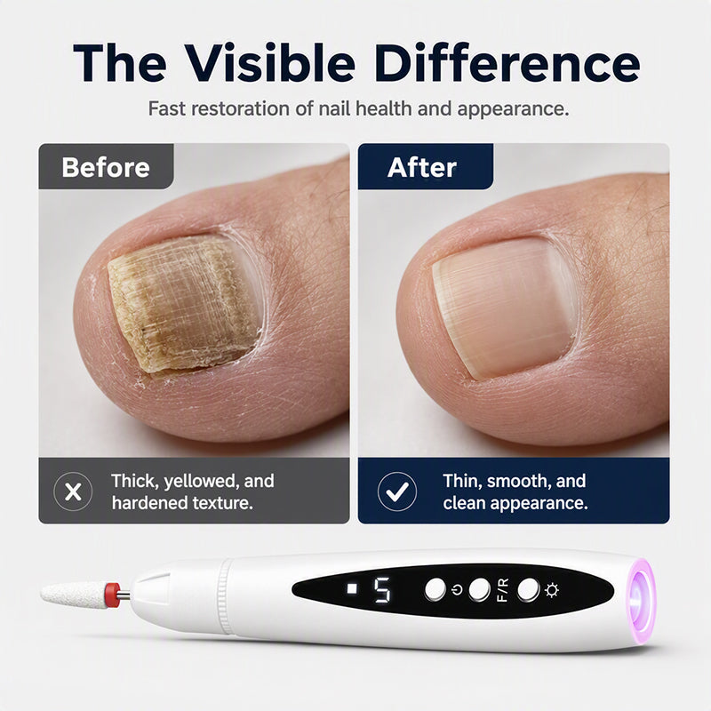 💅✨ 2-i-1 elektrisk nagelfil med UV-lampa – portabel & sladdlös