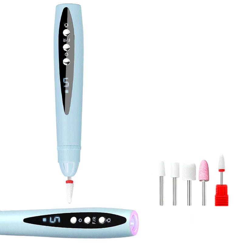 💅✨ 2-i-1 elektrisk nagelfil med UV-lampa – portabel & sladdlös