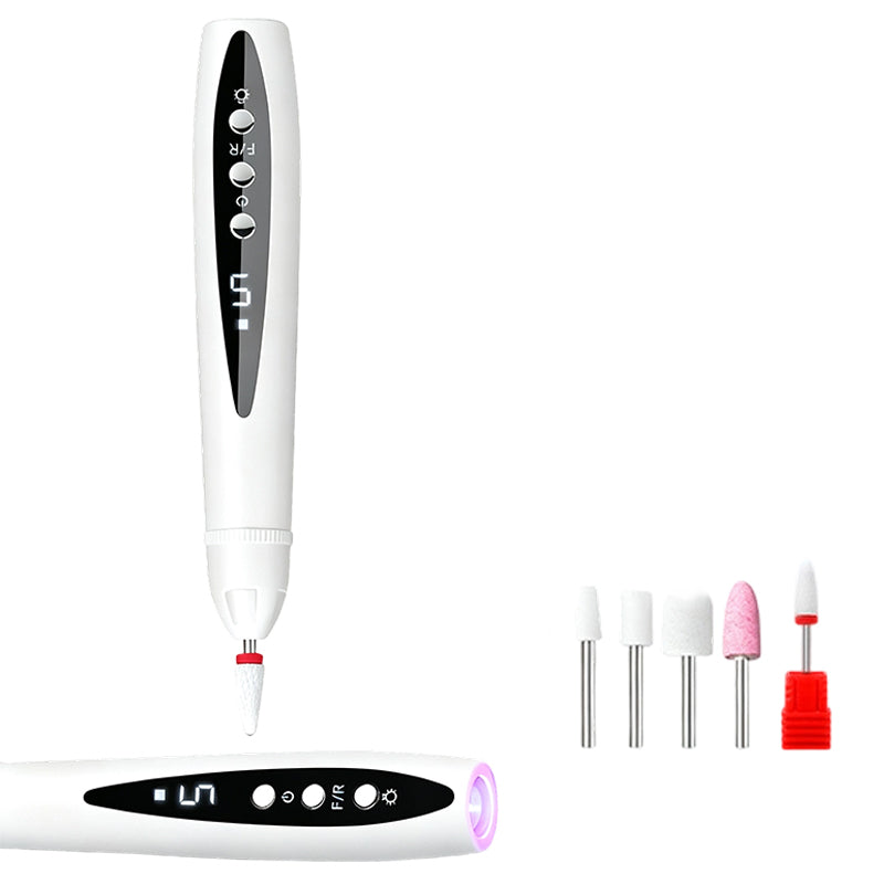 💅✨ 2-i-1 elektrisk nagelfil med UV-lampa – portabel & sladdlös