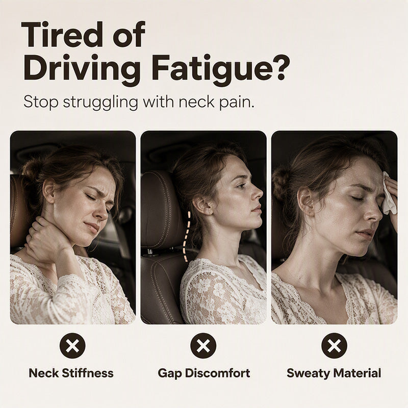 🚗💤 Minska trötthet under körning! Universell nackkudde i minnesskum för bil – ergonomiskt nackstöd för långa bilresor