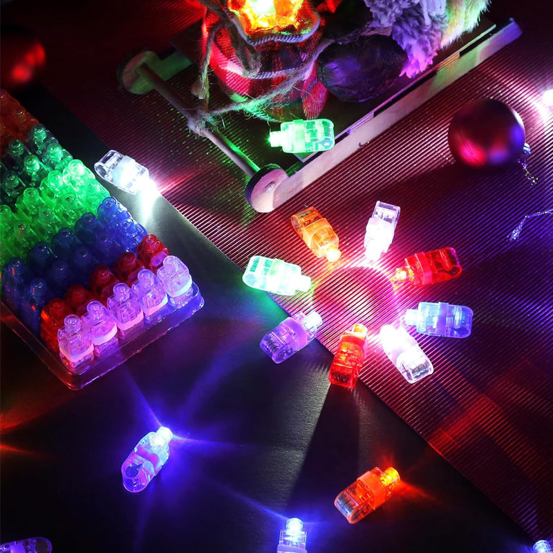 🔥HETT REA 50% RABATT🔥 Mini färgglada LED‑fingerlampor – partylampor med elastiskt band