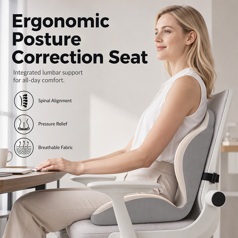 🪑 56% RABATT NU! ✨ Ergonomisk sittdyna i memoryskum med ryggstöd – bekväm och stödjande för hemmet, kontoret och bilen 💺🛡️