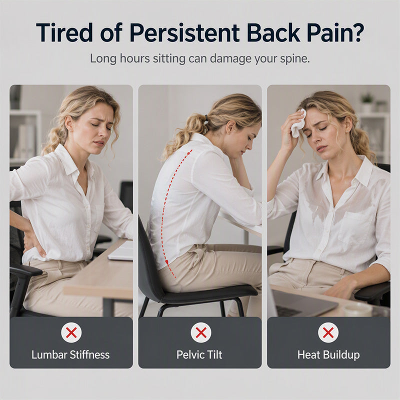 🪑 56% RABATT NU! ✨ Ergonomisk sittdyna i memoryskum med ryggstöd – bekväm och stödjande för hemmet, kontoret och bilen 💺🛡️