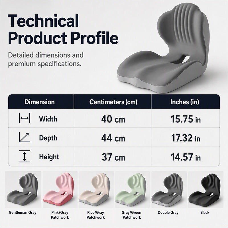 🪑 56% RABATT NU! ✨ Ergonomisk sittdyna i memoryskum med ryggstöd – bekväm och stödjande för hemmet, kontoret och bilen 💺🛡️