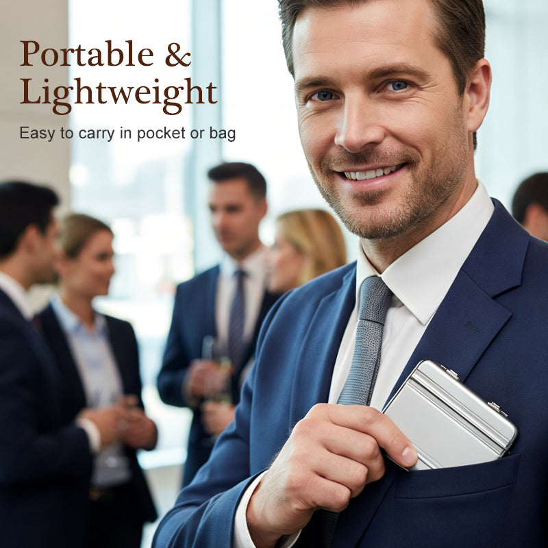 Miniportfölj i aluminiumlegering – visitkortshållare