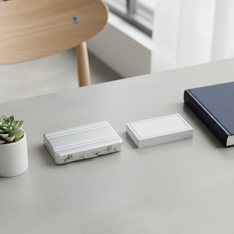 Miniportfölj i aluminiumlegering – visitkortshållare
