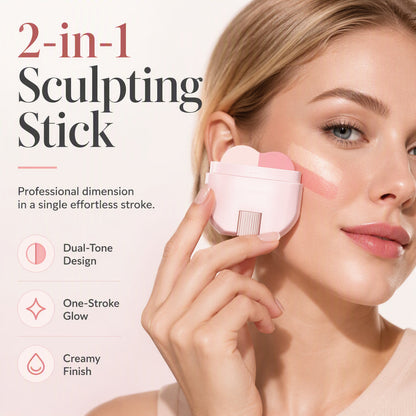 2-i-1 långvarigt highlighter- och rouge-stick