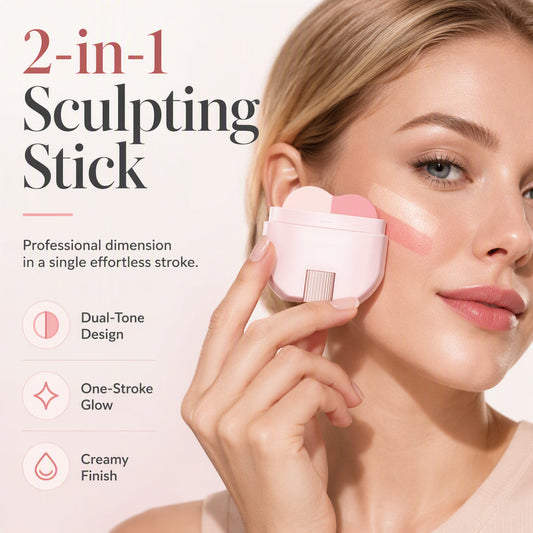 2-i-1 långvarigt highlighter- och rouge-stick