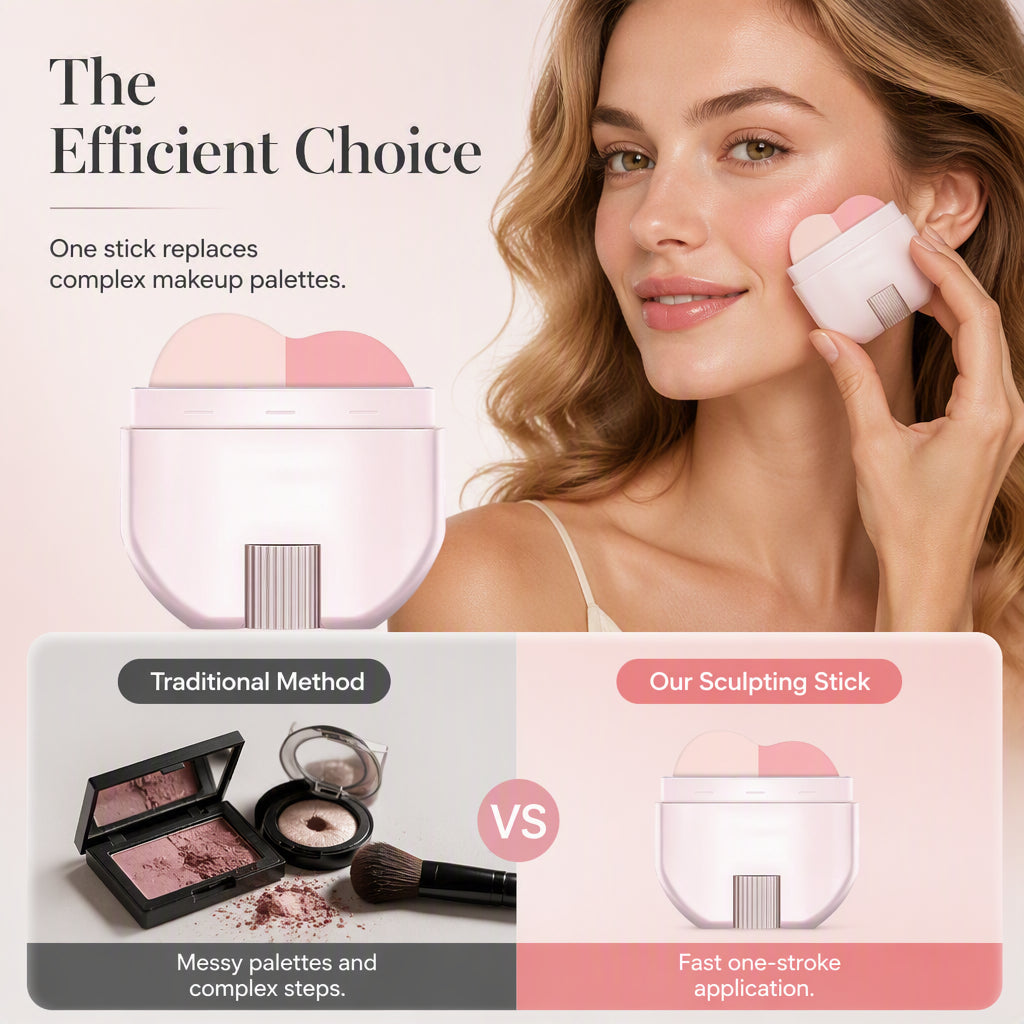 2-i-1 långvarigt highlighter- och rouge-stick