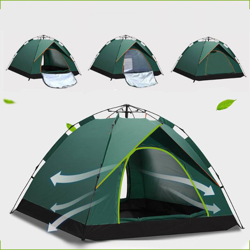 Automatiskt snabböppnande regntätt campingtältset