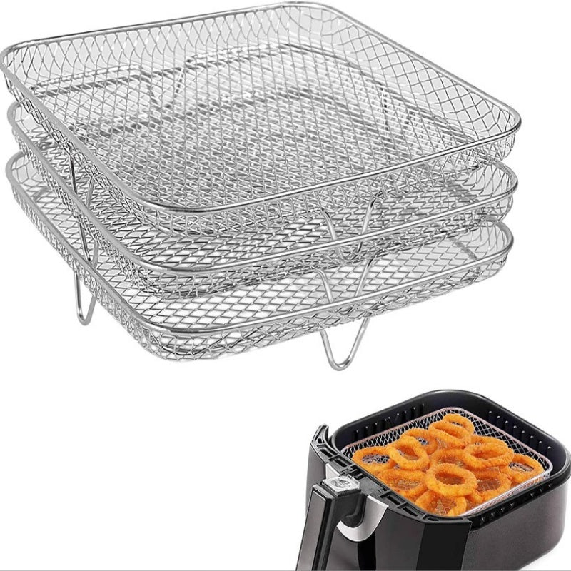 Staplingsbara airfryer-galler i rostfritt stål