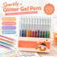 Set med infällbara glittergelpennor för journaling och teckning