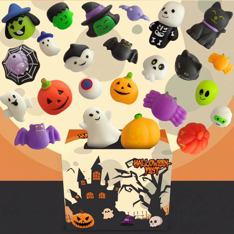 🎃 50 % RABATT NU! 🧸 Mjuk klämkomfort – squishy-leksaker i Halloween-tema – perfekt för festpåsar, klassrum och bus eller godis 👻