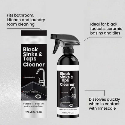 🚿50% RABATT NU! Kalkborttagningsspray för svarta handfat och kranar, spray mot envisa vattenfläckar, badrumsrengöring utan skrubbning för armaturer, handfat och duschytor